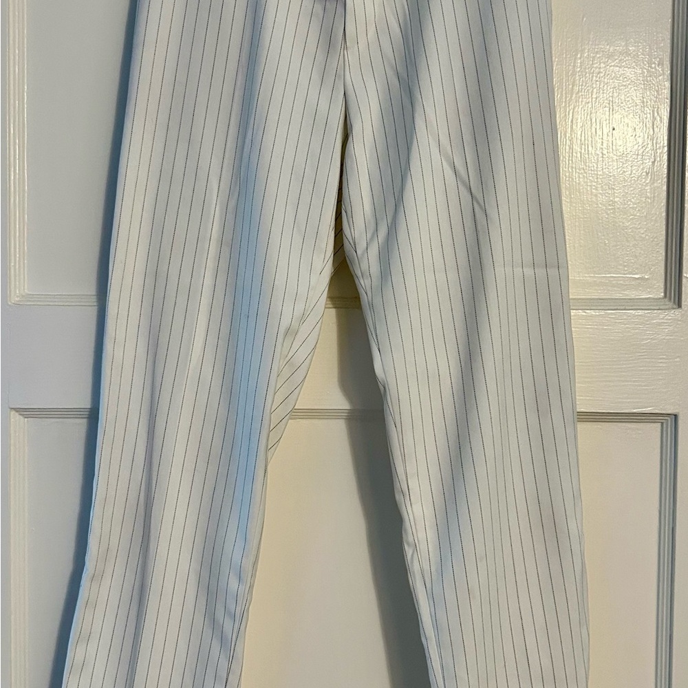Uniqlo Blue and White Pinstriped Trousers